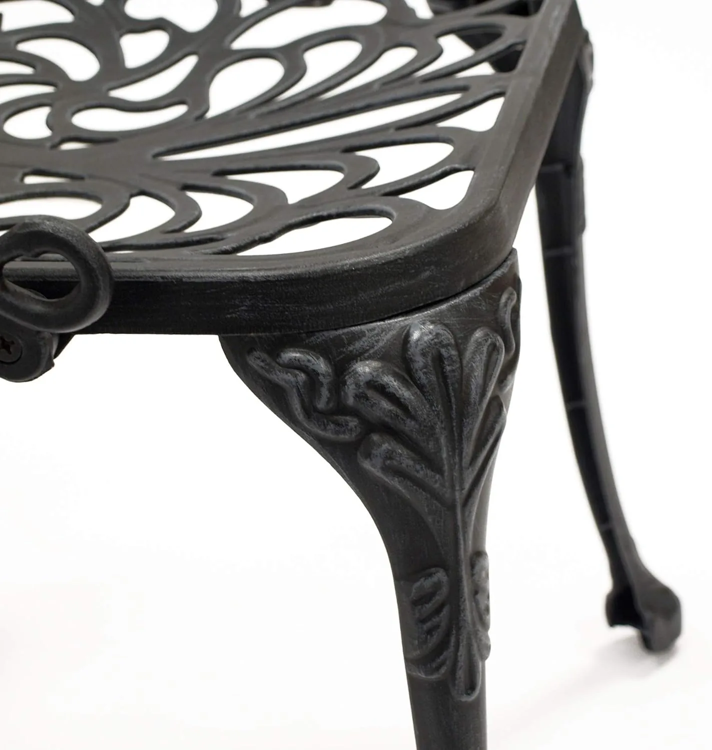 DEGAMO Gartenset Lugano in Jugendstil Optik 5-teilig, Aluguss grau - antik, wetterfest, Outdoor — Ansicht 4