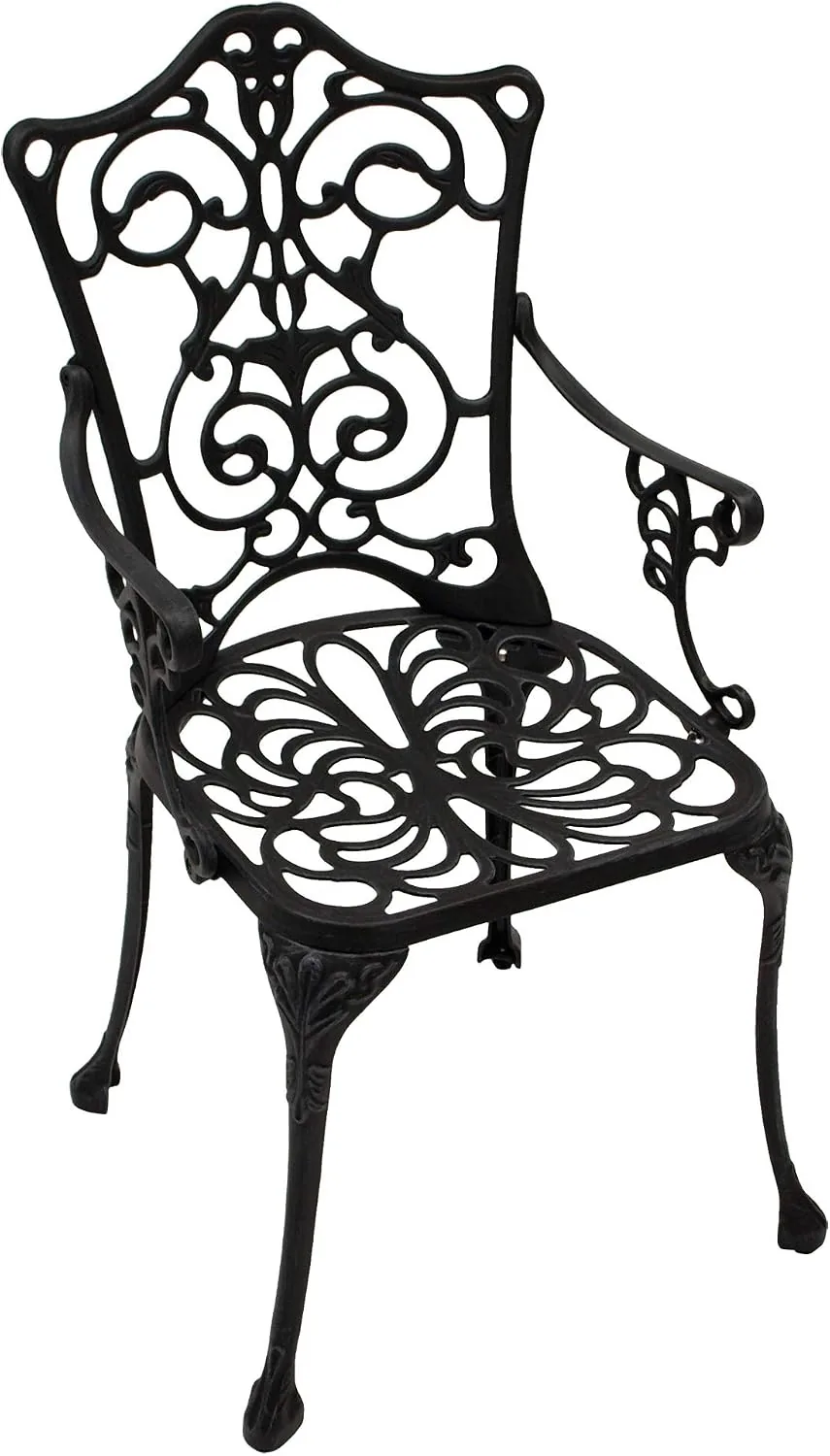 DEGAMO Gartenset Lugano in Jugendstil Optik 5-teilig, Aluguss grau - antik, wetterfest, Outdoor — Ansicht 6