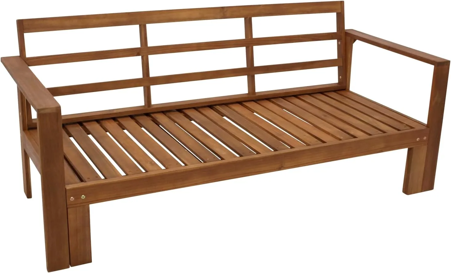 DEGAMO Gartensofa Liegesofa Parana 180x136cm ausziehbar, Akazienholz braun gölt, mit Polsterauflagen grau, Indoor und Outdoor — Ansicht 5