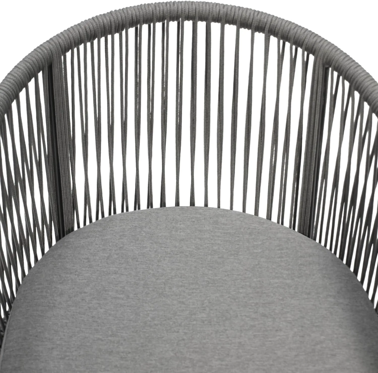 DEGAMO Gartenstuhl Ancona, Metall anthrazit anthrazit + Rope grau, mit Kissen grau, modern, Outdoor, 4 STCK. — Ansicht 3