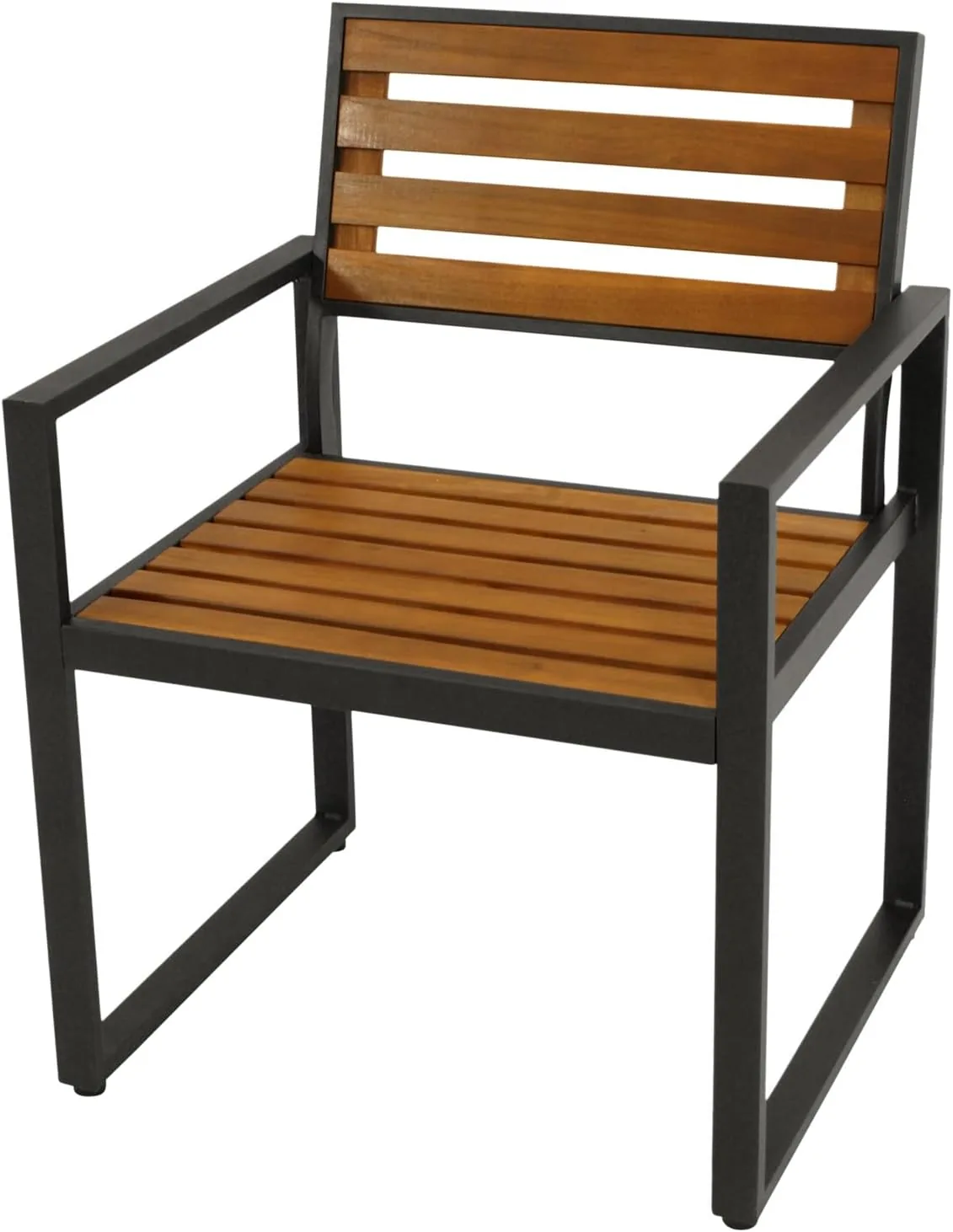 DEGAMO Gartenstuhl Gartensessel RAGUSA, Metall anthrazit + Akazie braun geölt, Outdoor, 2 STÜCK — Ansicht 3