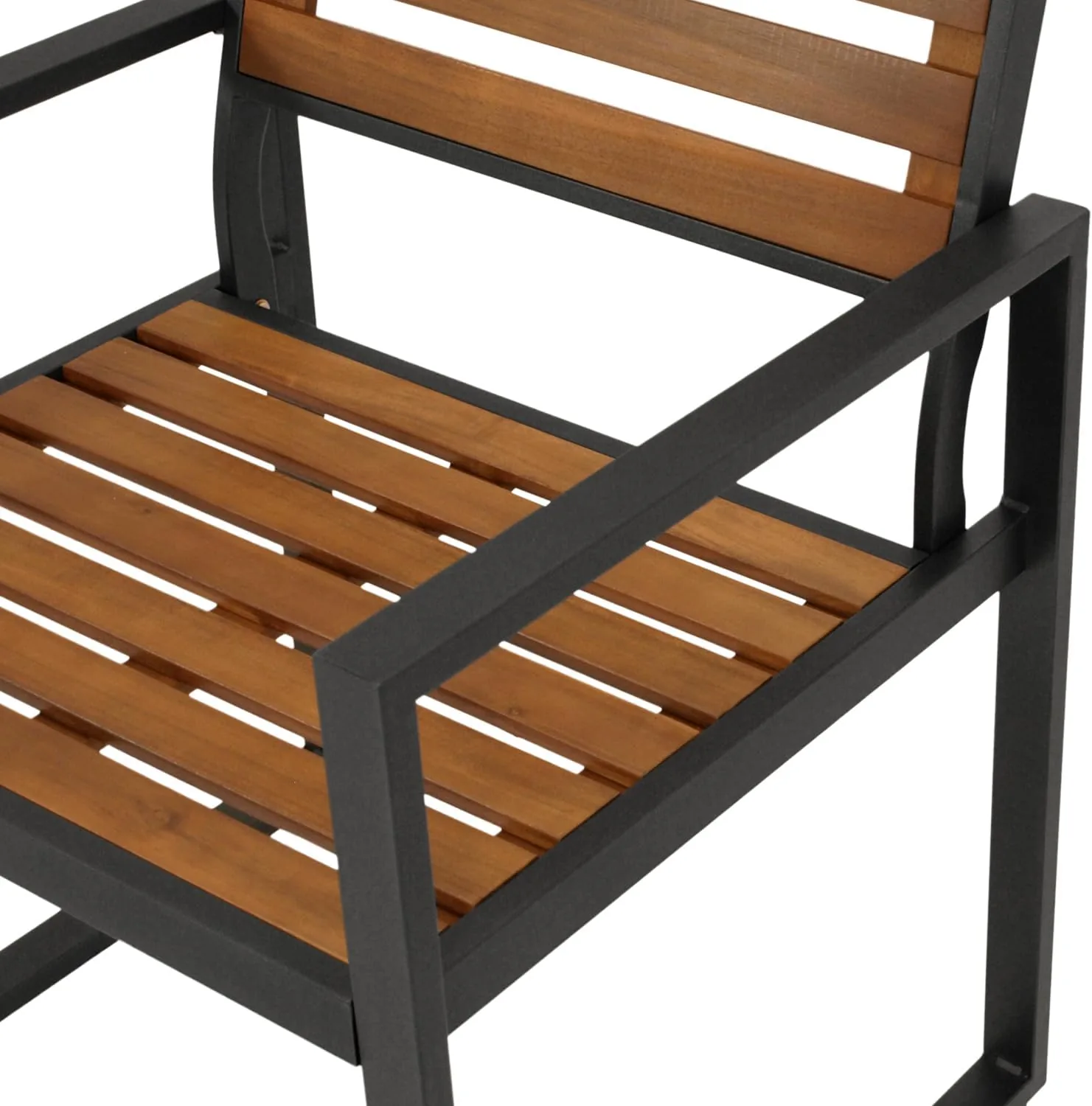 DEGAMO Gartenstuhl Gartensessel RAGUSA, Metall anthrazit + Akazie braun geölt, Outdoor, 2 STÜCK — Ansicht 5