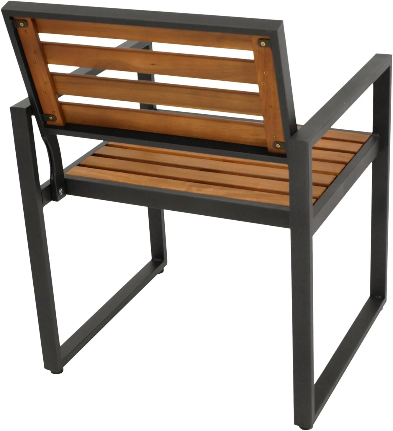 DEGAMO Gartenstuhl Gartensessel RAGUSA, Metall anthrazit + Akazie braun geölt, Outdoor, 2 STÜCK — Ansicht 6