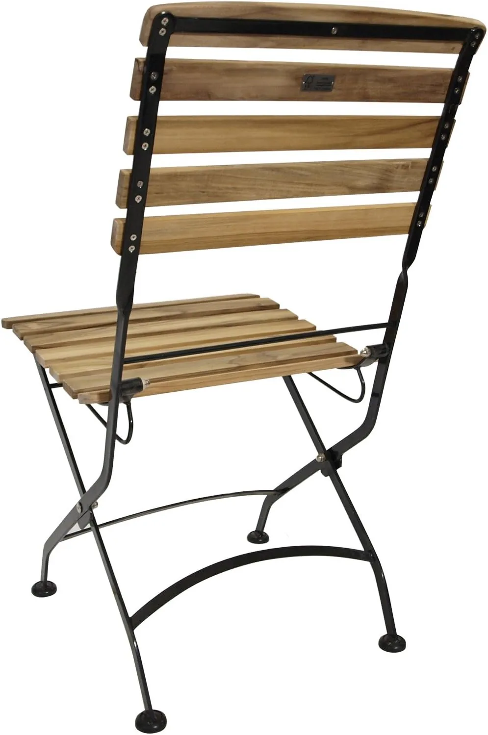 DEGAMO Gartenstuhl Klappstuhl Jakarta, Gestell Flachstahl schwarz, Belattung Teak Holz geölt, FSC®-Zertifiziert, Outdoor, 2 STÜCK — Ansicht 3