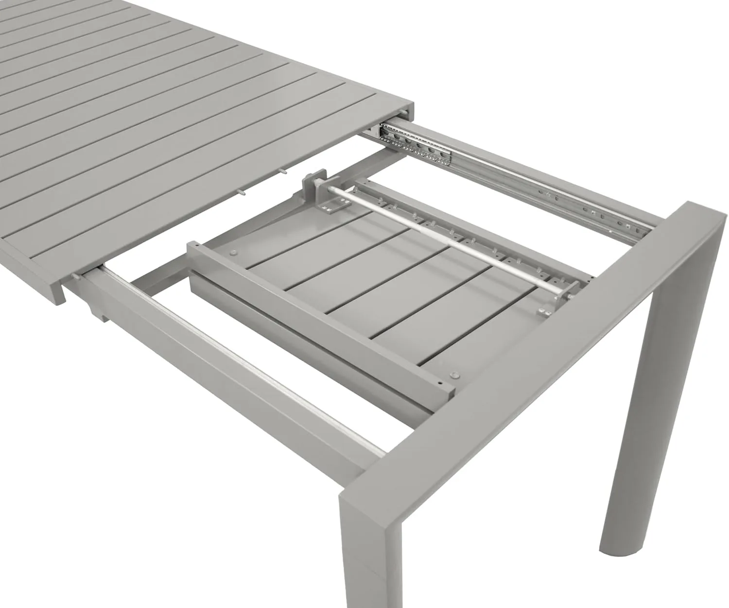 DEGAMO Gartentisch Ausziehtisch BAGO 120/162x70cm, Aluminium Silbergrau, Outdoor wetterfest — Ansicht 5