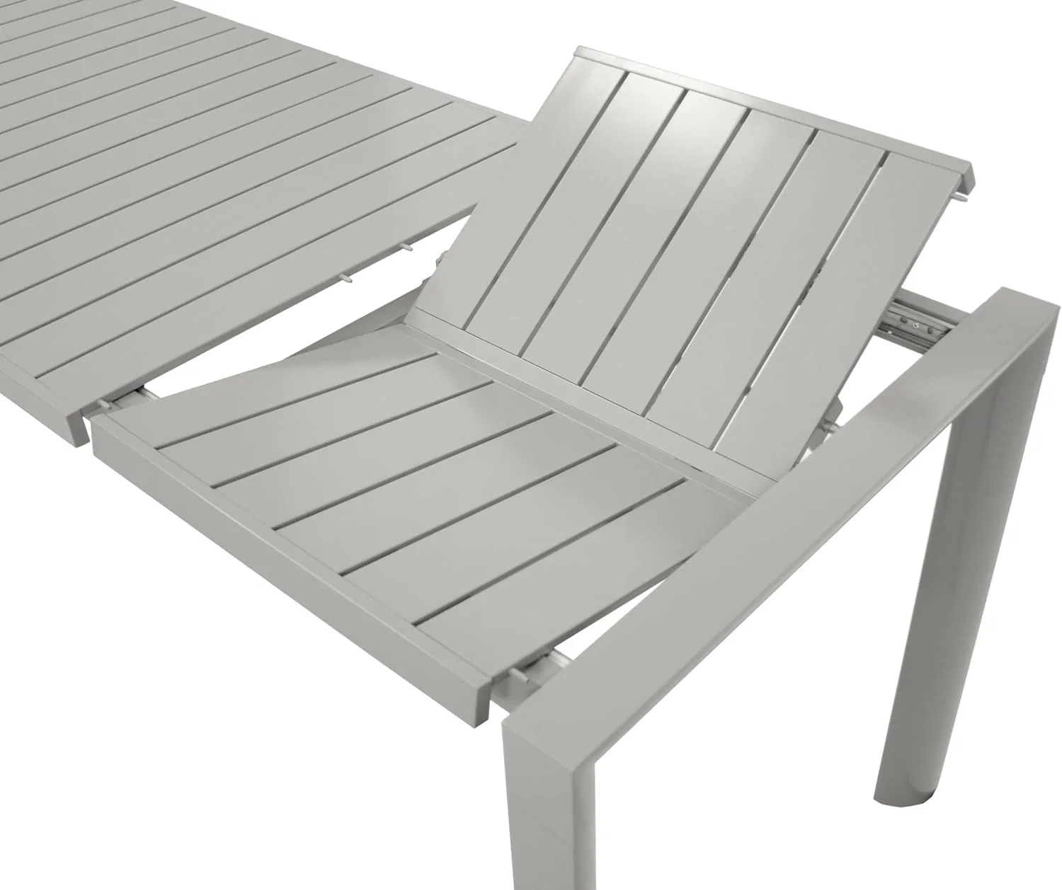DEGAMO Gartentisch Ausziehtisch BAGO 120/162x70cm, Aluminium Silbergrau, Outdoor wetterfest — Ansicht 6