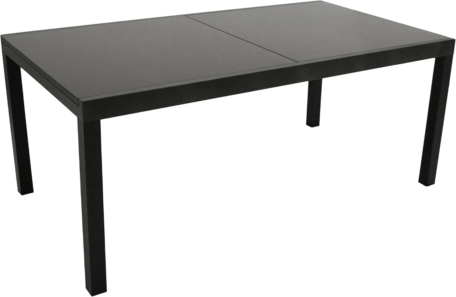 DEGAMO Gartentisch Ausziehtisch ELBA XXL, 200/300x110cm, Aluminium anthrazit + Glas schwarz, Outdoor — Ansicht 4