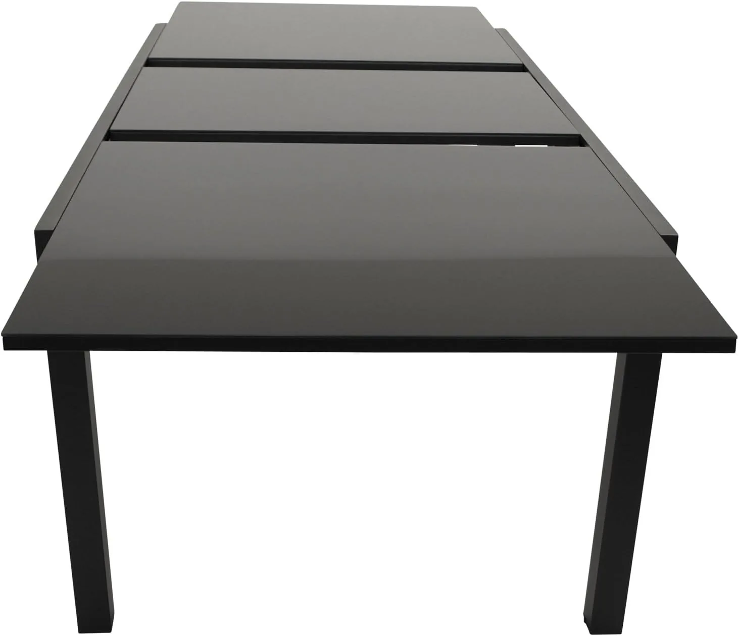 DEGAMO Gartentisch Ausziehtisch ELBA XXL, 200/300x110cm, Aluminium anthrazit + Glas schwarz, Outdoor — Ansicht 6