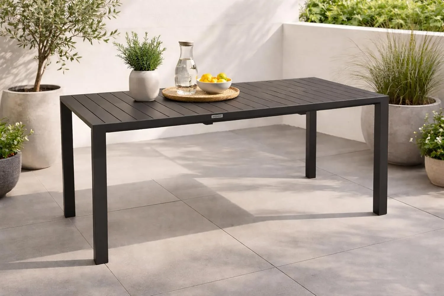 DEGAMO Gartentisch Ausziehtisch Lagos 120/162x70cm, Aluminium anthrazit, Outdoor wetterfest — Ansicht 2
