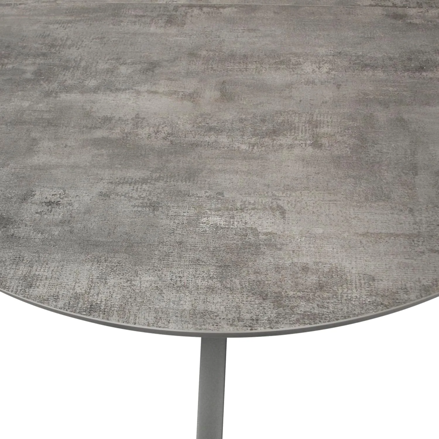 DEGAMO Gartentisch Ausziehtisch Lyon 140cm rund, ausziehbar auf 200cm, Aluminium anthrazit + ECP in Keramikoptik hellgrau, Outdoor — Ansicht 5