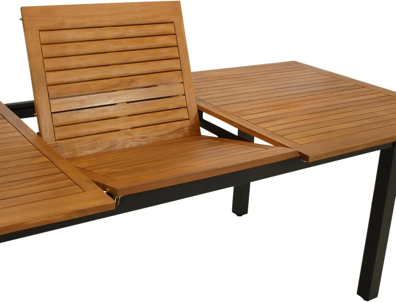 DEGAMO Gartentisch Ausziehtisch SARONNO 180/240x100cm, Aluminium anthrazit + Akazienholz geölt, Outdoor, FSC®-Zertifiziert — Ansicht 5