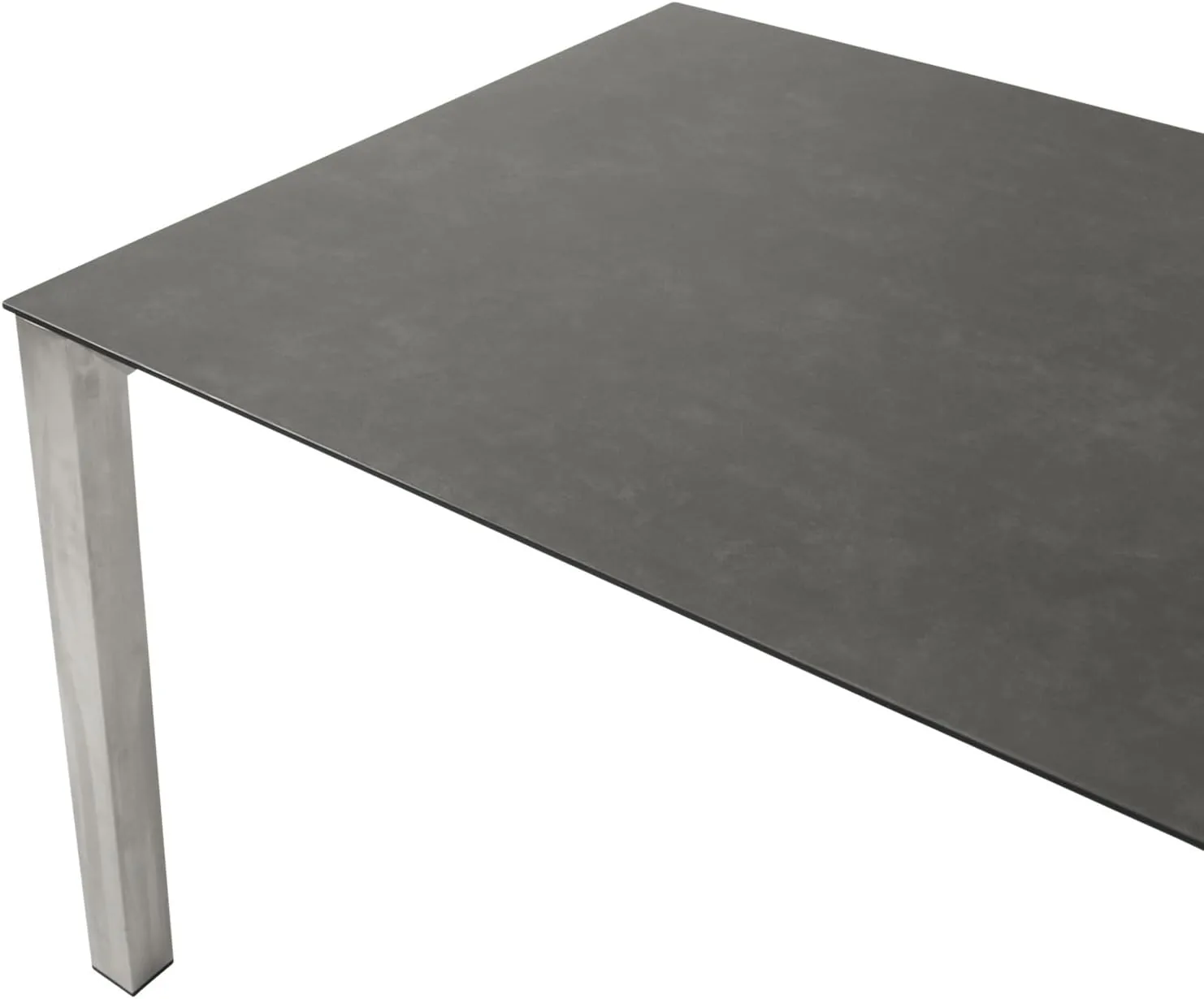 DEGAMO Gartentisch Ausziehtisch Sydney, 180/240x100cm, Edelstahl gebürstet + Glas in 3D Keramikoptik anthrazit, Outdoor wetterfest — Ansicht 5