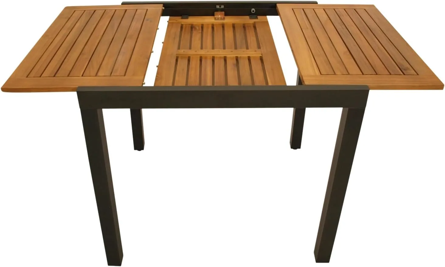 DEGAMO Gartentisch Balkontisch Vicenza aus Akazienholz und Aluminium, Ausziehbar 80/120x70cm, Anthrazit, FSC-Zertifiziert — Ansicht 4
