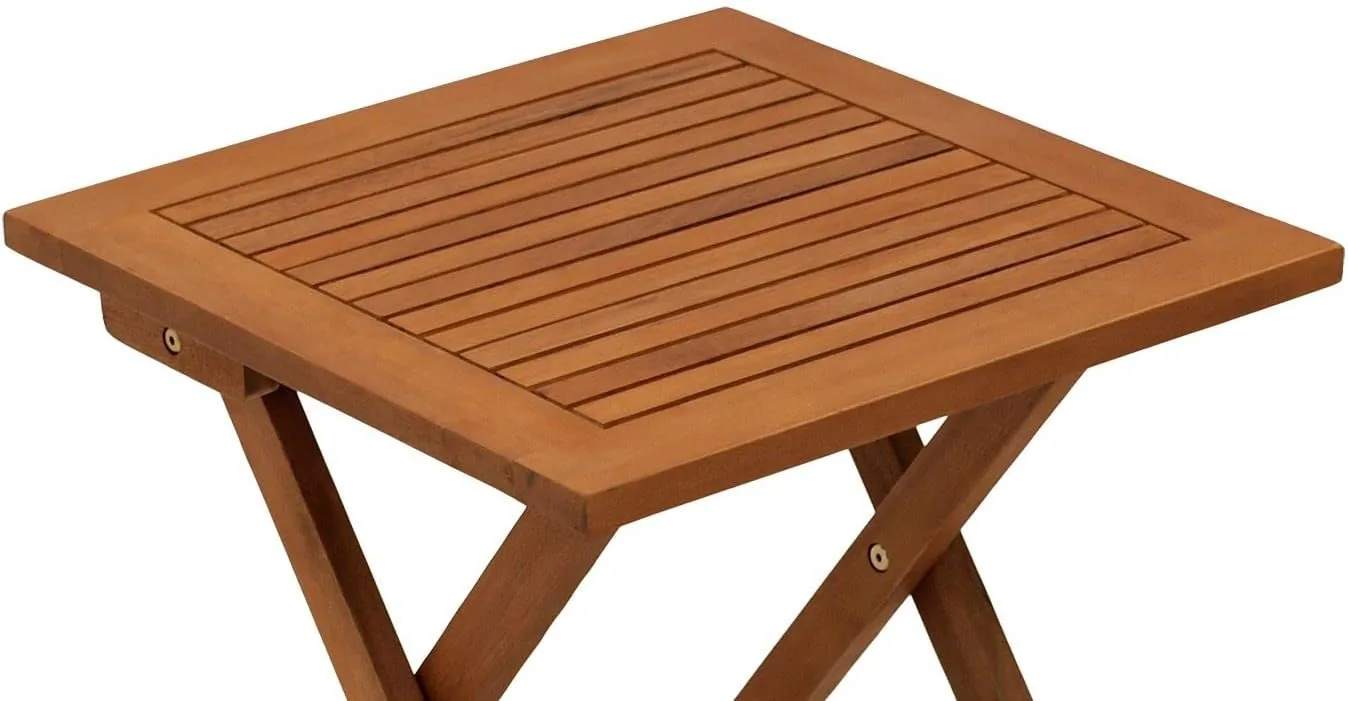 DEGAMO Gartentisch Beistelltisch Java 45x45cm klappbar, Akazie braun geölt, FSC®-Zertifiziert, klappbar — Ansicht 4