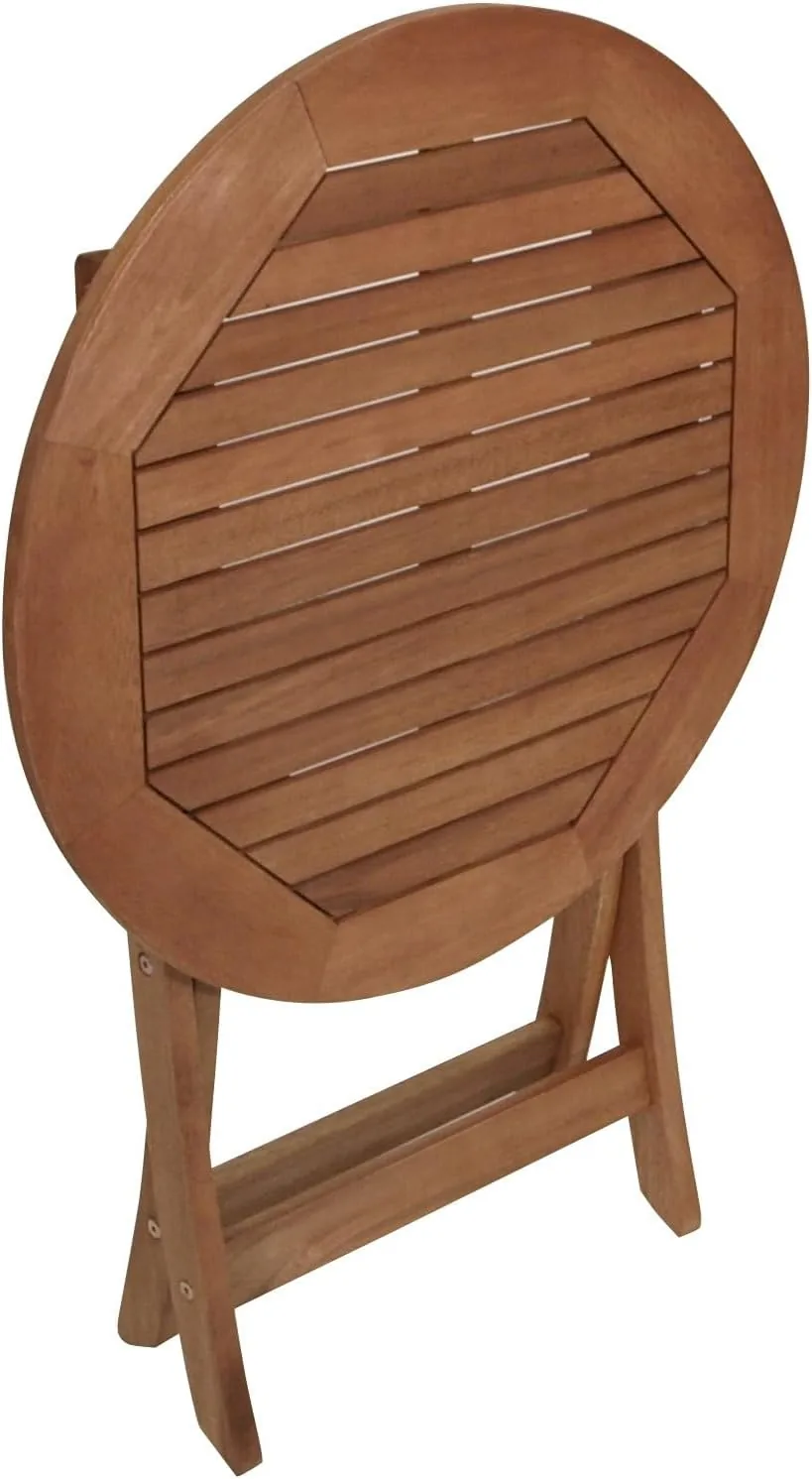 DEGAMO Gartentisch Bistrotisch Rio 65cm rund, Eukalyptus Holz braun geölt, FSC®-Zertifiziert, Outdoor — Ansicht 3