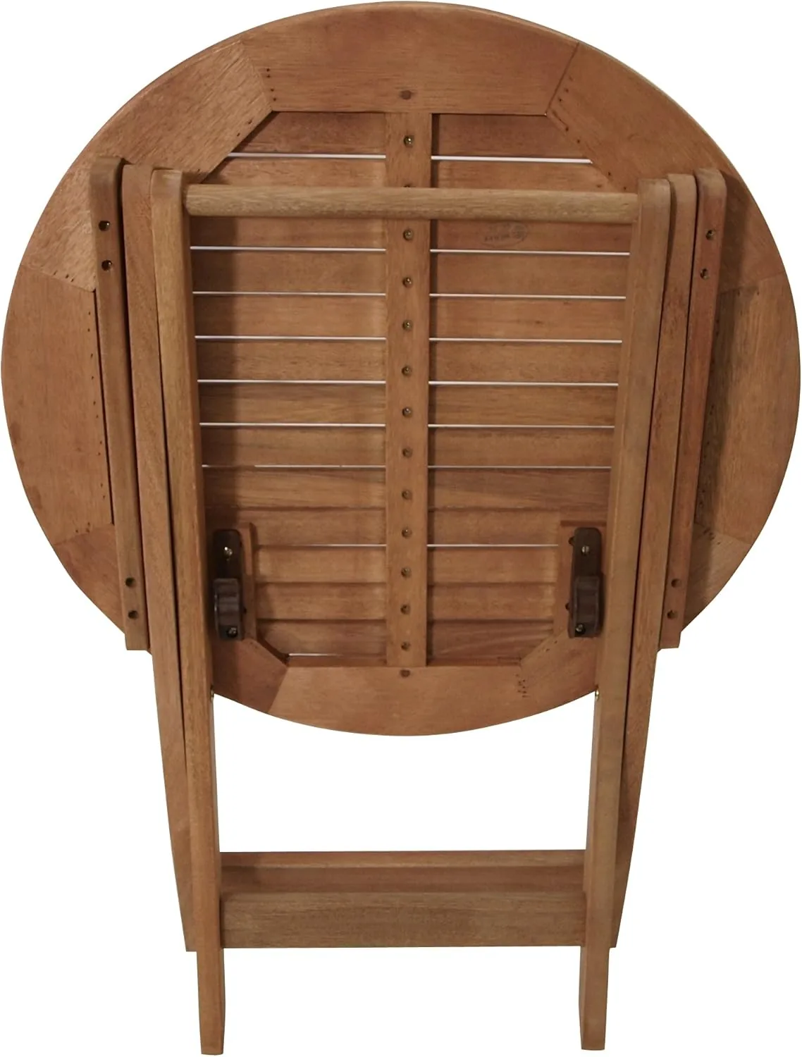 DEGAMO Gartentisch Bistrotisch Rio 65cm rund, Eukalyptus Holz braun geölt, FSC®-Zertifiziert, Outdoor — Ansicht 4