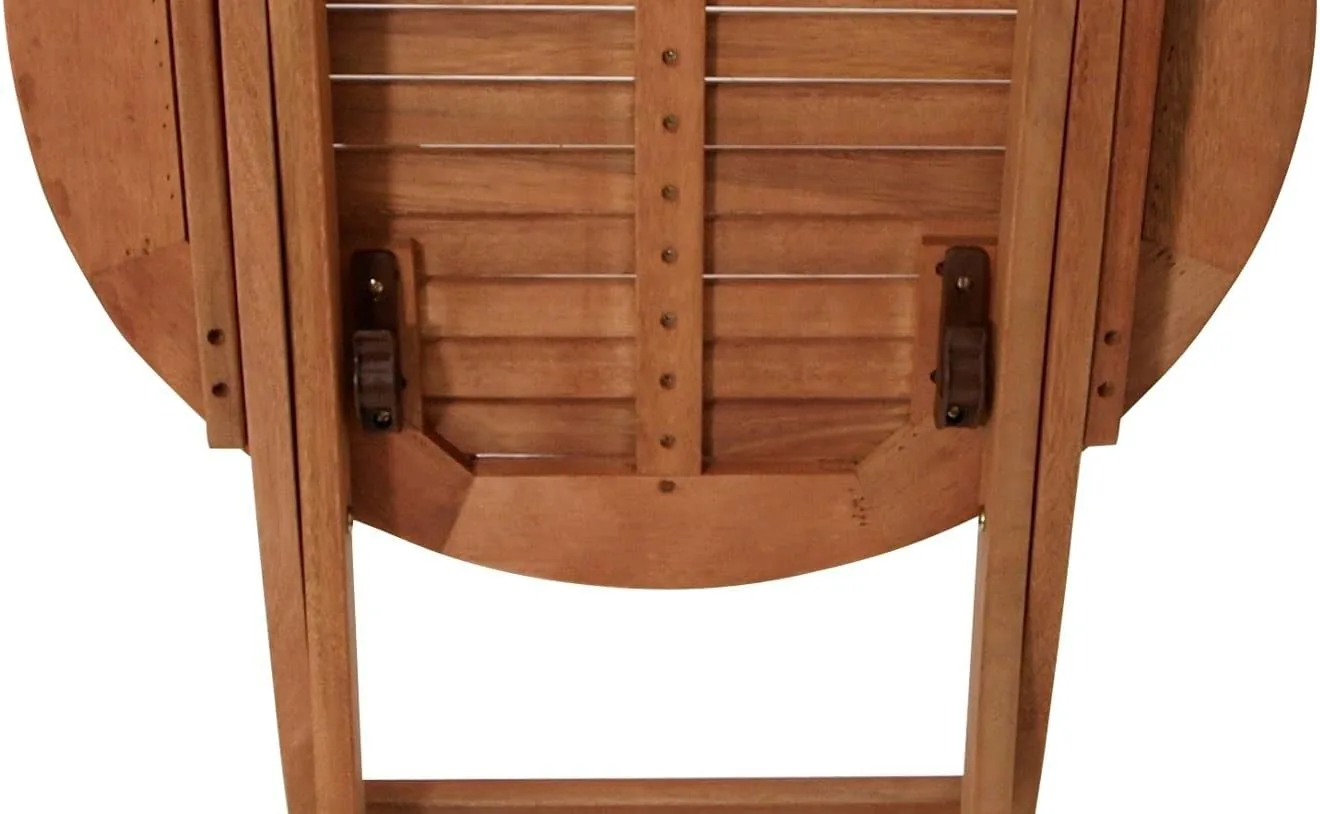 DEGAMO Gartentisch Bistrotisch Rio 65cm rund, Eukalyptus Holz braun geölt, FSC®-Zertifiziert, Outdoor — Ansicht 5