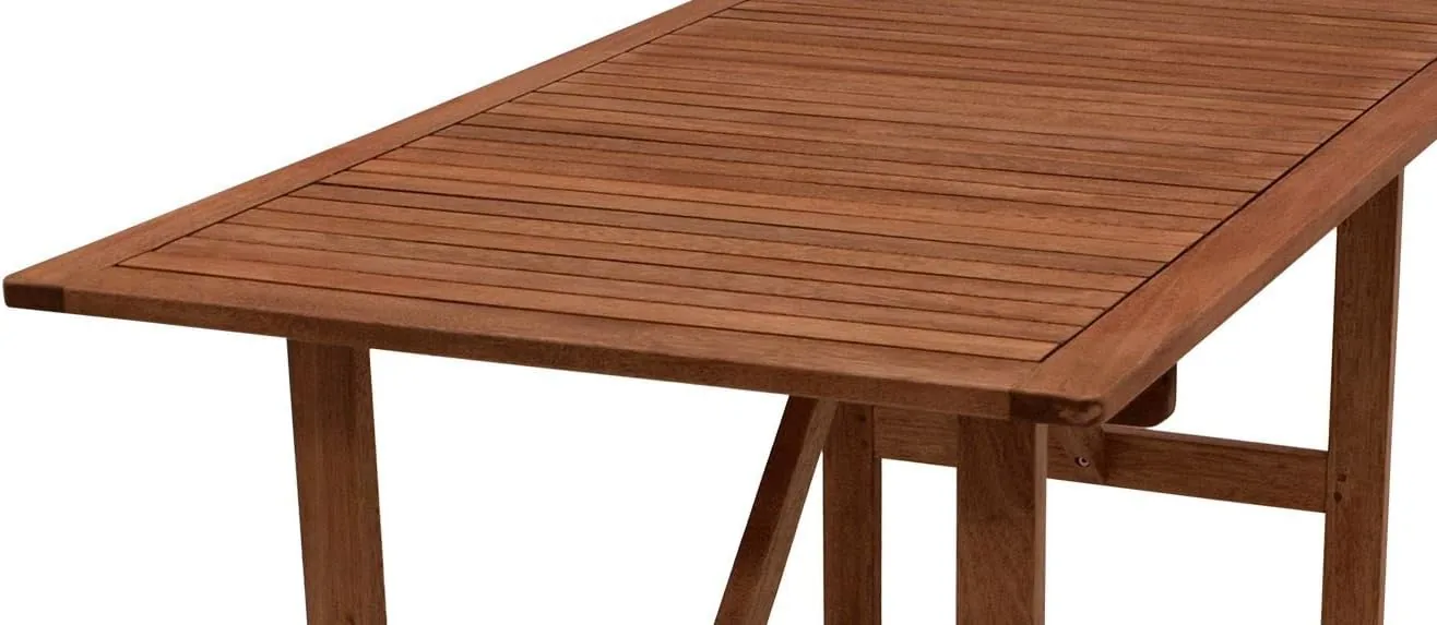 DEGAMO Gartentisch Brasilia 70x120cm rechteckig, Eukaylptus Holz braun geölt, FSC®-Zertifiziert — Ansicht 4