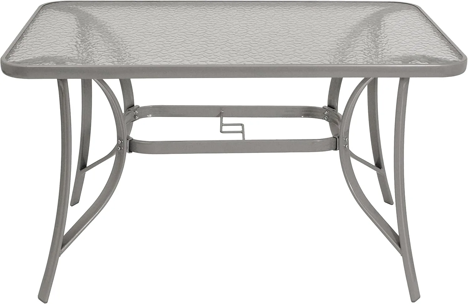 DEGAMO Gartentisch Florenz 70x120cm rechteckig, Metall Silbergrau + Sicherheitsglas — Ansicht 3
