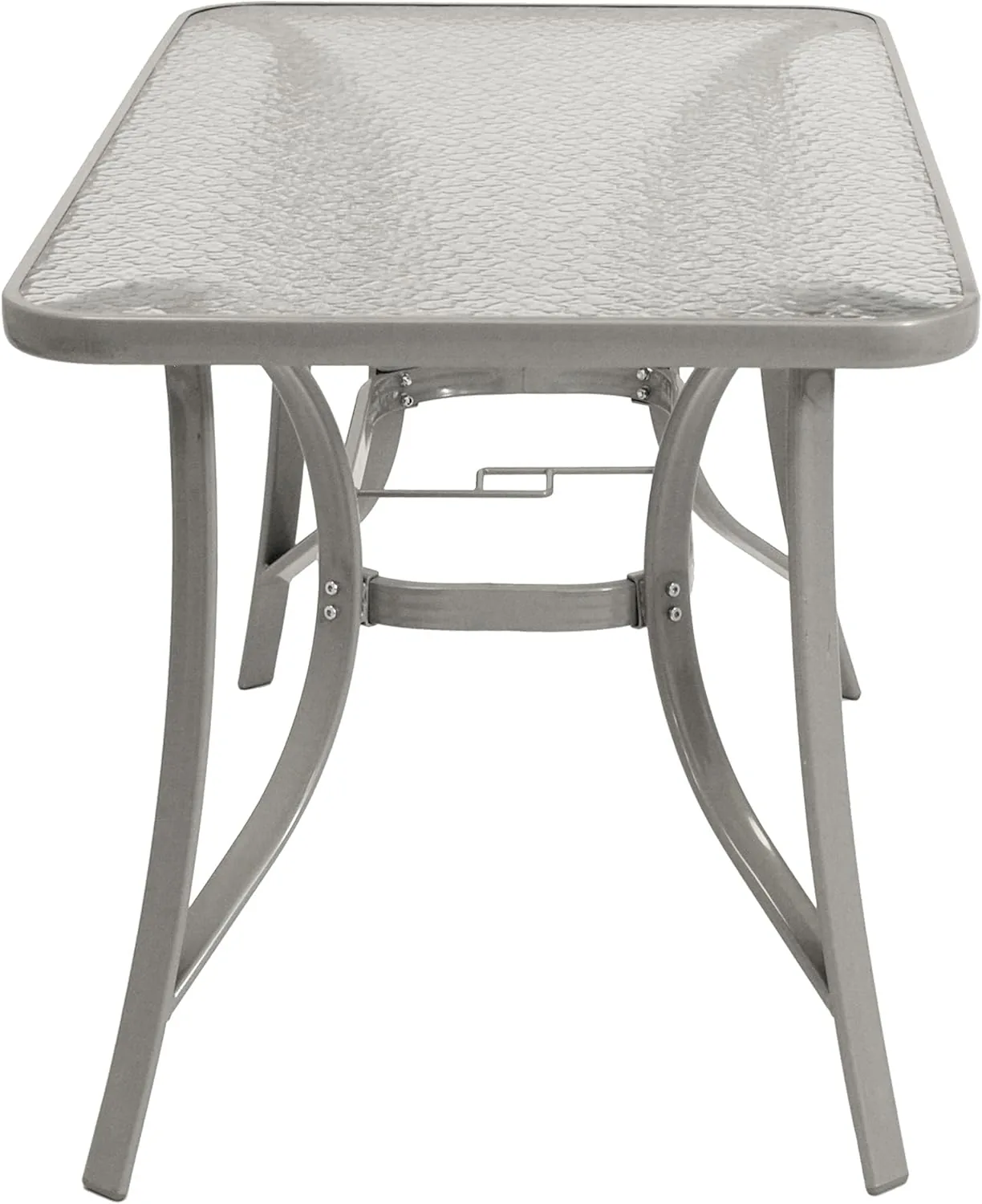 DEGAMO Gartentisch Florenz 70x120cm rechteckig, Metall Silbergrau + Sicherheitsglas — Ansicht 4
