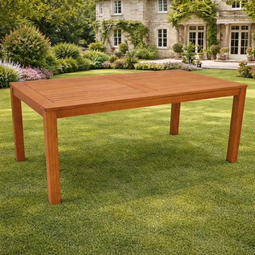 DEGAMO Gartentisch Holztisch Coventry 170x90cm, Eukalyptusholz braun geölt, Outdoor, extra stabil — Ansicht 2