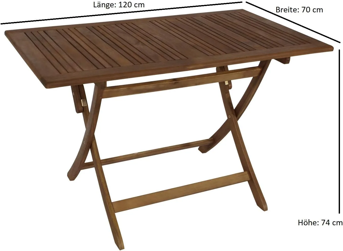 DEGAMO Gartentisch Klapptisch Maracana 70x120cm, Akazie geölt — Ansicht 2
