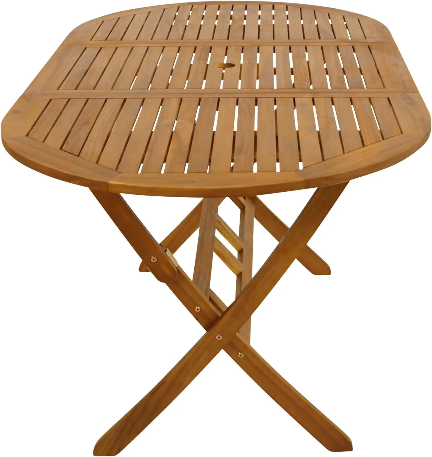 DEGAMO Gartentisch Klaptisch Landhaus 85x160cm, Akazie braun geölt, FSC®-Zertifiziert, klappbar, Outdoor — Ansicht 4