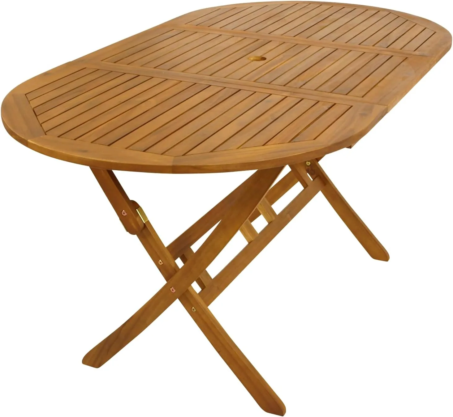 DEGAMO Gartentisch Klaptisch Landhaus 85x160cm, Akazie braun geölt, FSC®-Zertifiziert, klappbar, Outdoor — Ansicht 5