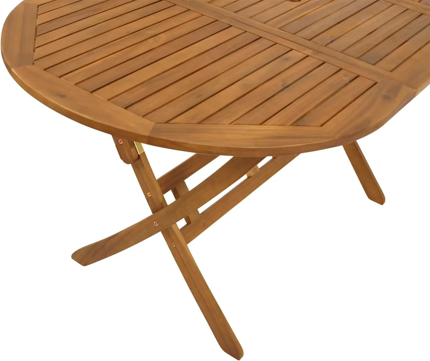 DEGAMO Gartentisch Klaptisch Landhaus 85x160cm, Akazie braun geölt, FSC®-Zertifiziert, klappbar, Outdoor — Ansicht 6