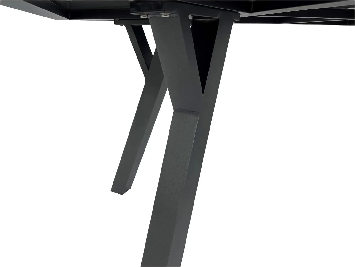 DEGAMO Gartentisch MANCIANO 90x180cm, Gestell Aluminium dunkelgrau, Tischplatte Glas in Keramikoptik dunkelgrau, wetterfest — Ansicht 3