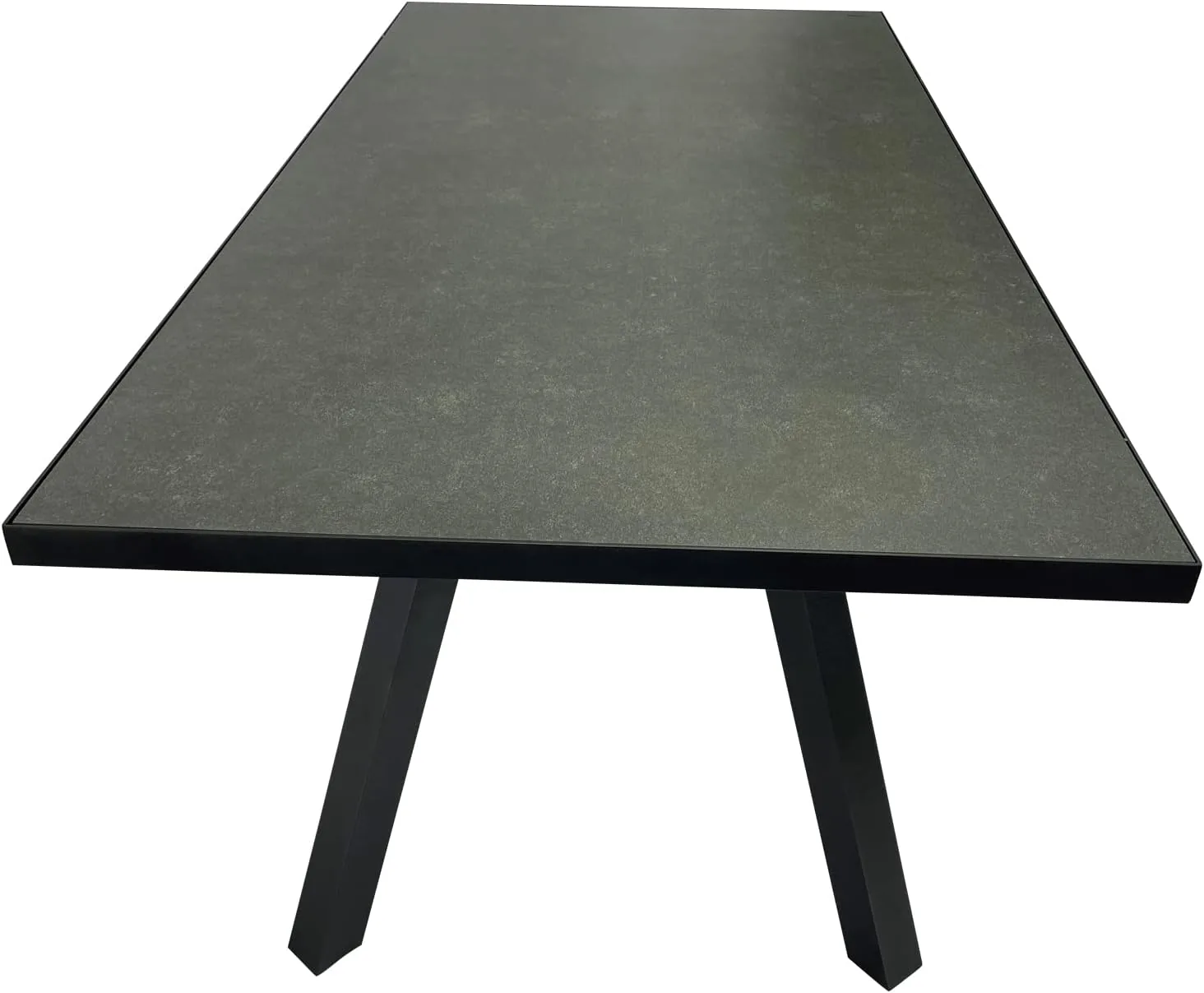 DEGAMO Gartentisch MANCIANO 90x180cm, Gestell Aluminium dunkelgrau, Tischplatte Glas in Keramikoptik dunkelgrau, wetterfest — Ansicht 5