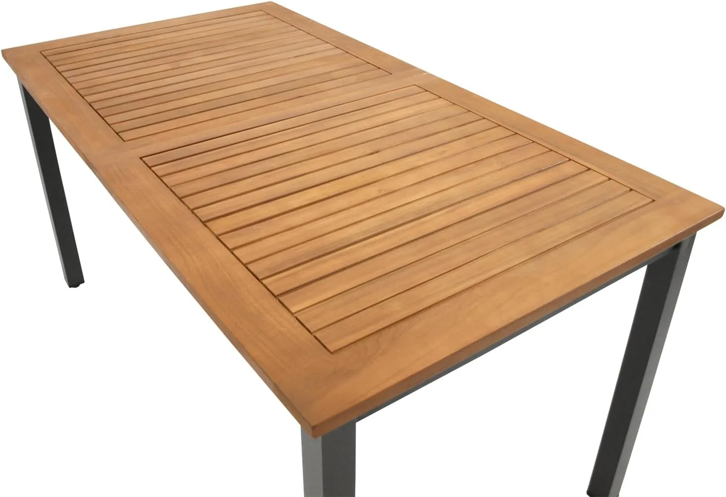 DEGAMO Gartentisch RAGUSA 150x80cm rechteckig, Metall anthrazit + Akazienholz geölt, Outdoor, FSC®-Zertifiziert — Ansicht 3