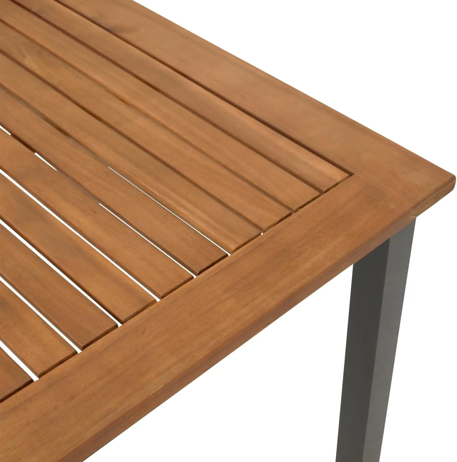 DEGAMO Gartentisch RAGUSA 150x80cm rechteckig, Metall anthrazit + Akazienholz geölt, Outdoor, FSC®-Zertifiziert — Ansicht 6