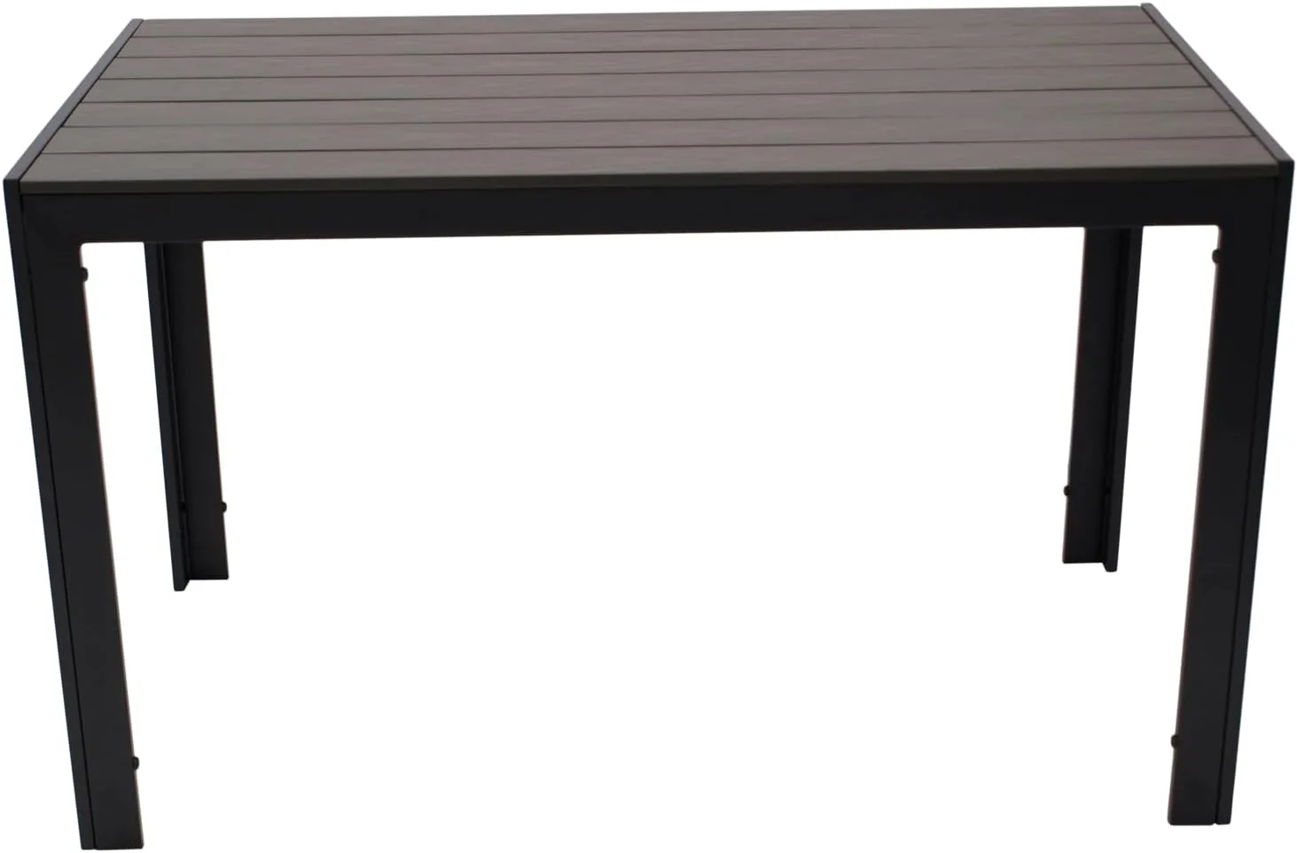 DEGAMO Gartentisch Sorano 70x125cm rechteckig, Gestell Aluminium anthrazit, Tischplatte Kunstholz in Holzoptik dunkelgrau, wetterfest — Ansicht 6