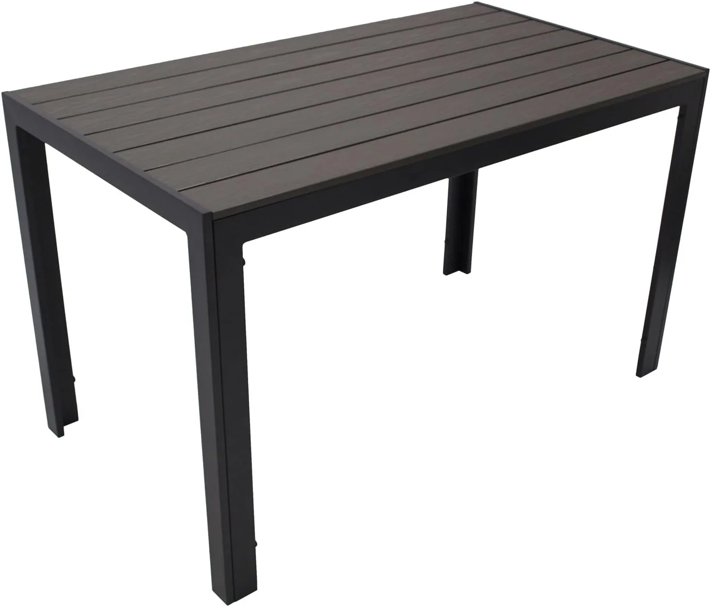 DEGAMO Gartentisch Sorano 70x125cm rechteckig, Gestell Aluminium anthrazit, Tischplatte Kunstholz in Holzoptik dunkelgrau, wetterfest