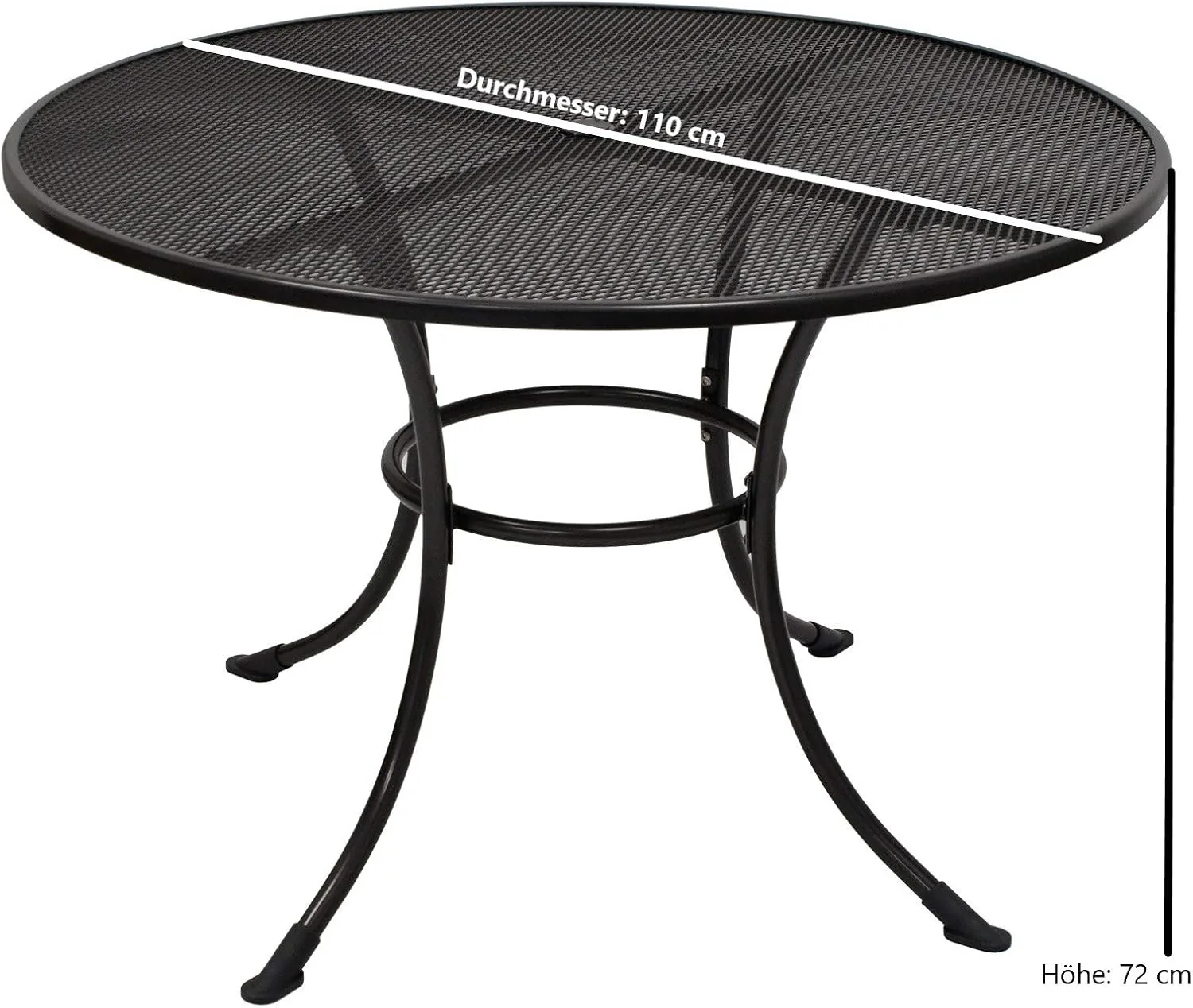 DEGAMO Gartentisch Streckmetall-Tisch RIVO 110cm rund, Stahl und Streckmetall, Farbe eisengrau, wetterfest, Outdoor — Ansicht 2
