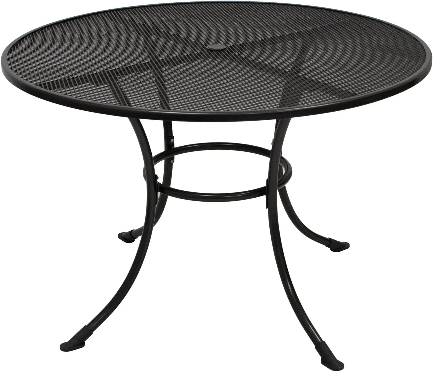 DEGAMO Gartentisch Streckmetall-Tisch RIVO 110cm rund, Stahl und Streckmetall, Farbe eisengrau, wetterfest, Outdoor