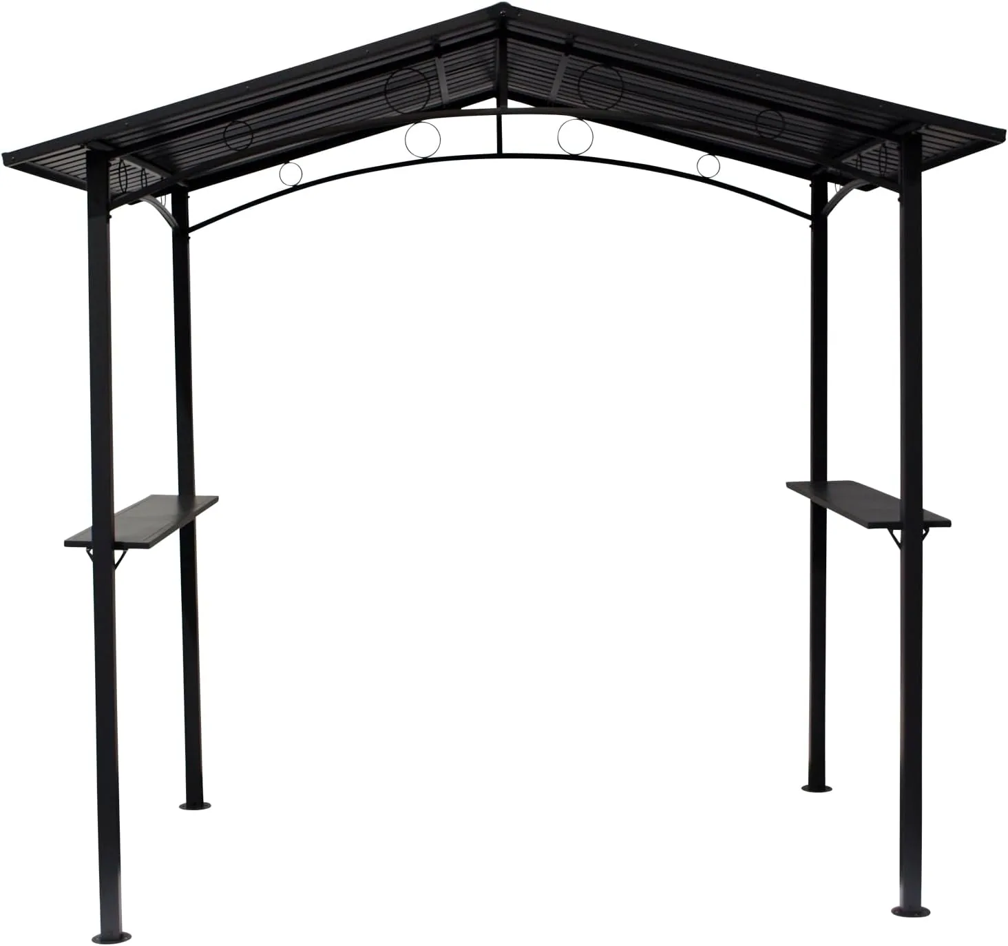 DEGAMO Grillpavillon Garten Pavillon Toulouse 250x160cm, Metallgestell dunkelgrau, Dach aus Trapezblech/Metall, dunkelgrau — Ansicht 3