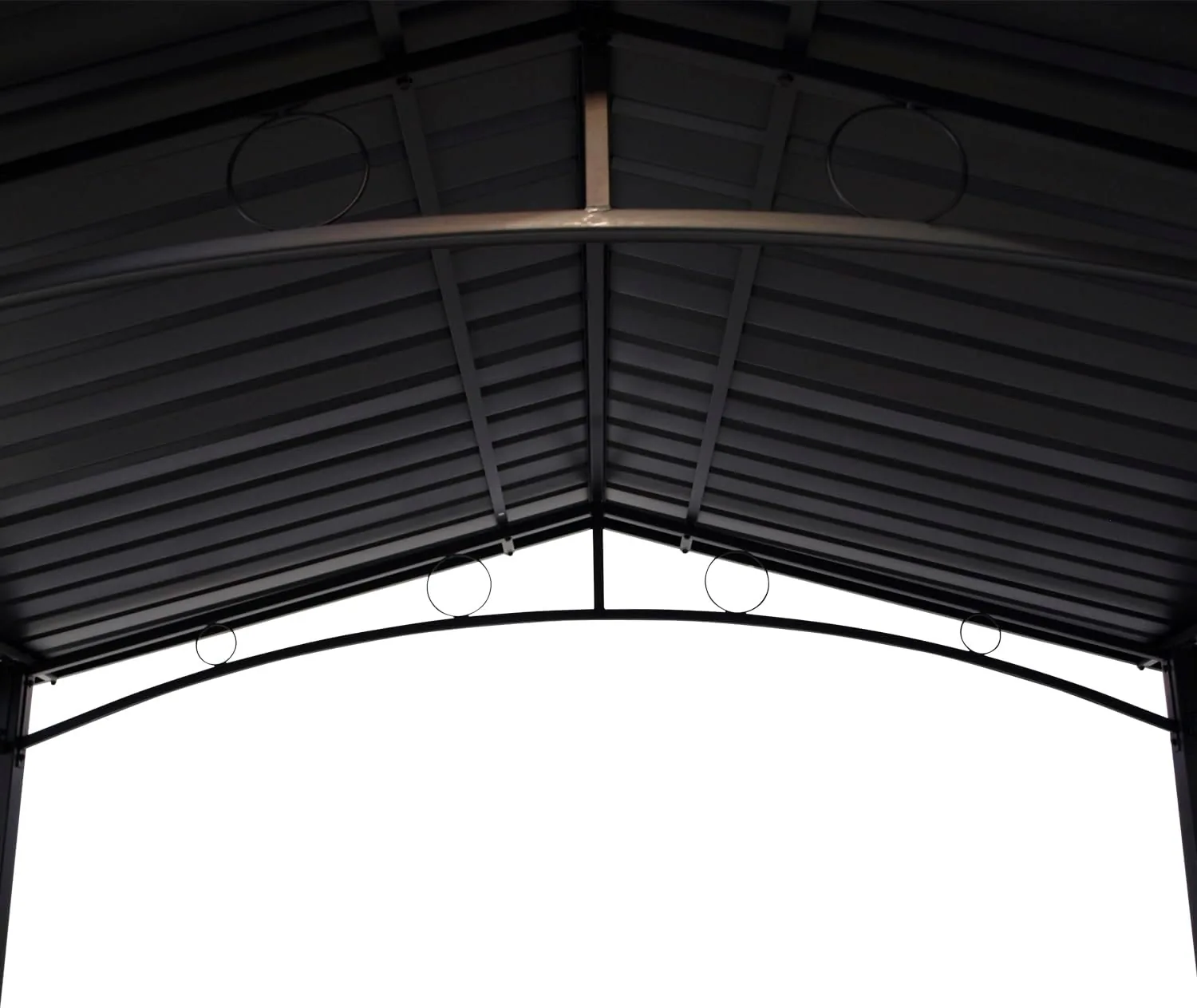 DEGAMO Grillpavillon Garten Pavillon Toulouse 250x160cm, Metallgestell dunkelgrau, Dach aus Trapezblech/Metall, dunkelgrau — Ansicht 4