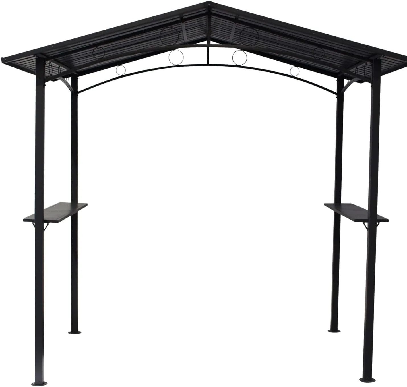 DEGAMO Grillpavillon Garten Pavillon Toulouse 250x160cm, Metallgestell dunkelgrau, Dach aus Trapezblech/Metall, dunkelgrau — Ansicht 6
