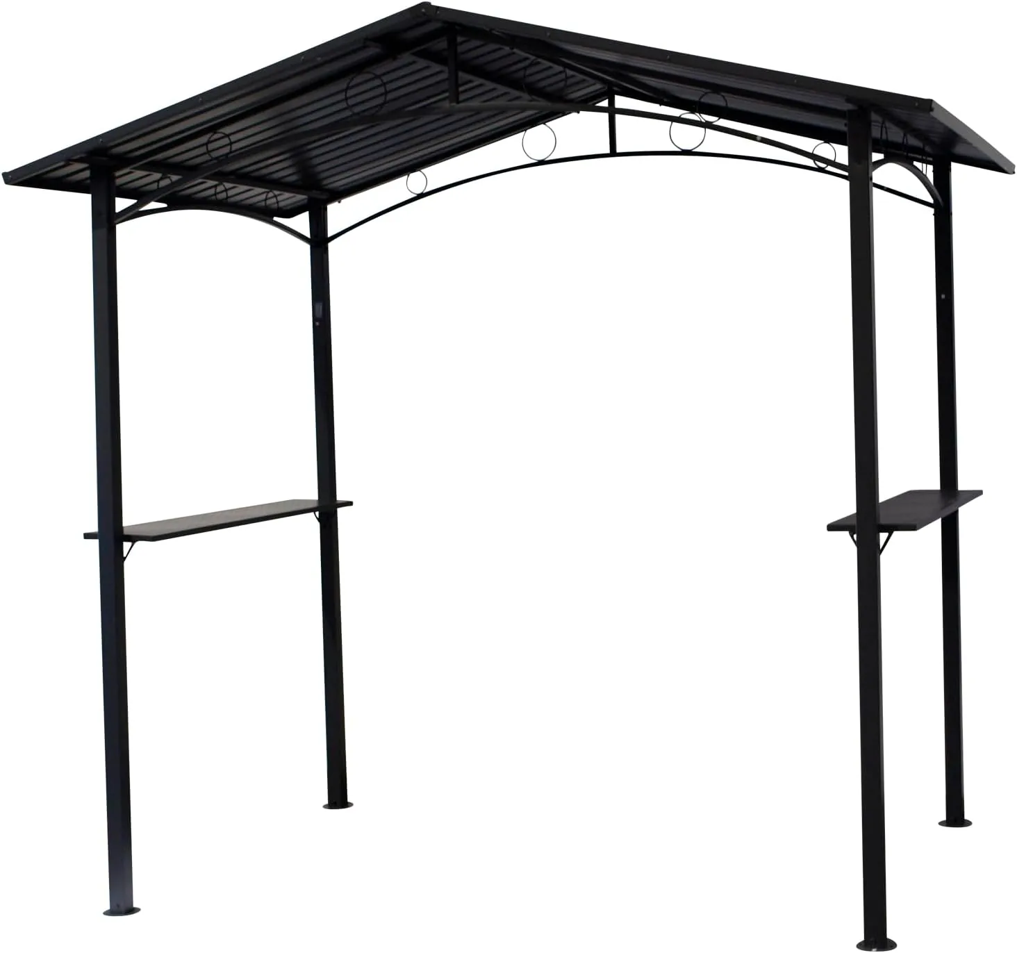 DEGAMO Grillpavillon Garten Pavillon Toulouse 250x160cm, Metallgestell dunkelgrau, Dach aus Trapezblech/Metall, dunkelgrau