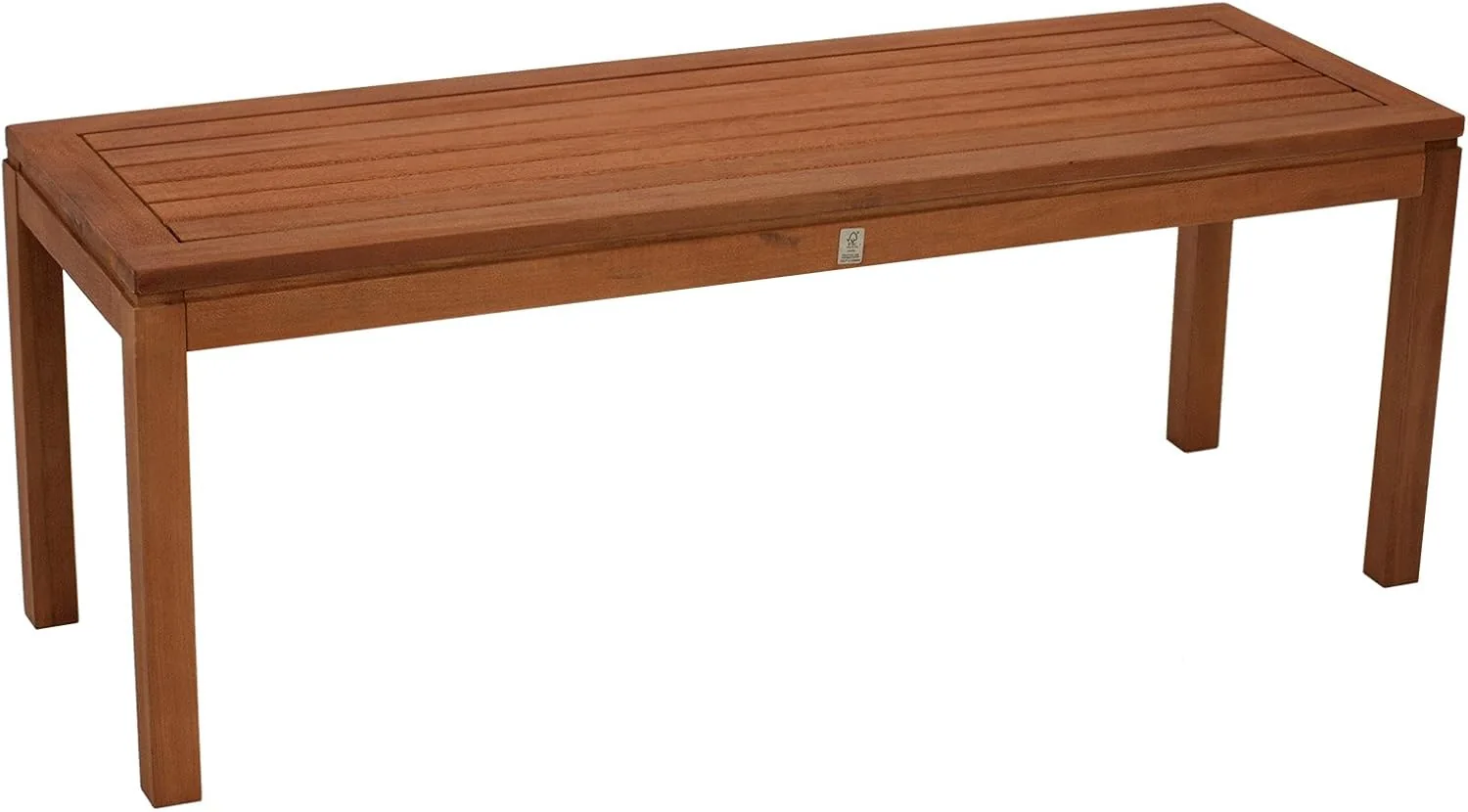 DEGAMO Hockerbank Gartenbank Solo 2-sitzer aus Massivholz, Breite 120cm, geöltes Eukalyptusholz, FSC®-Zertifiziert