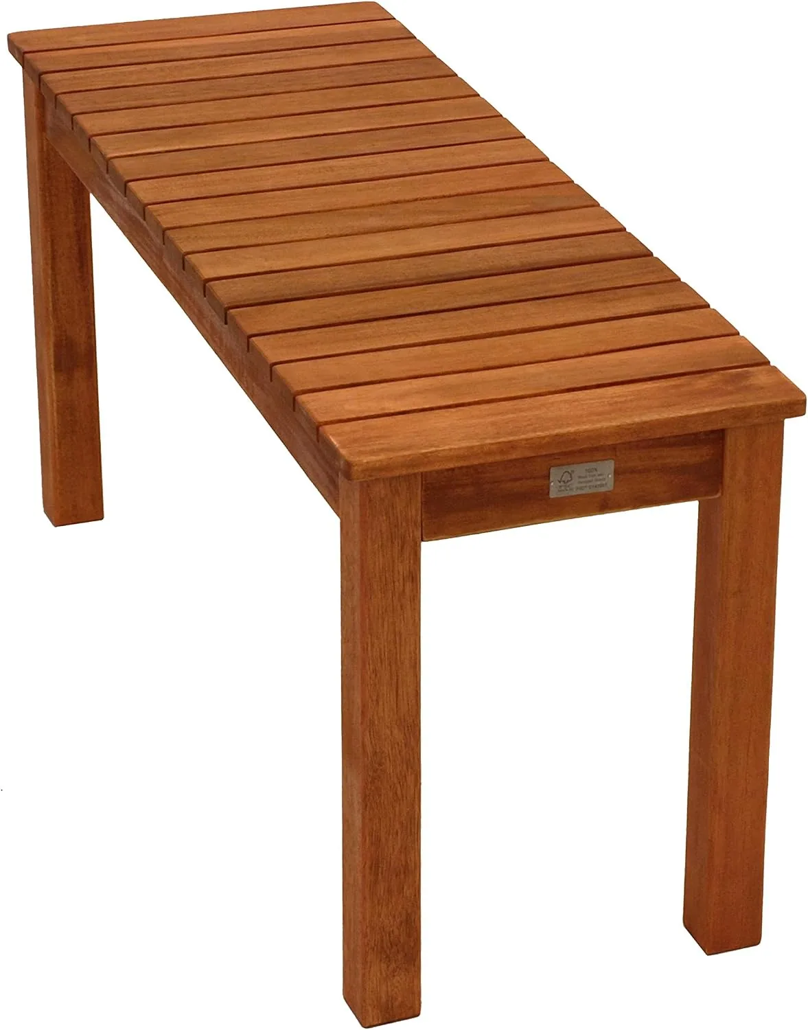 DEGAMO Hockerbank Merida ohne Rückenlehne, massives Eukalyptus Holz, 78cm Breite, FSC®-Zertifiziert — Ansicht 3