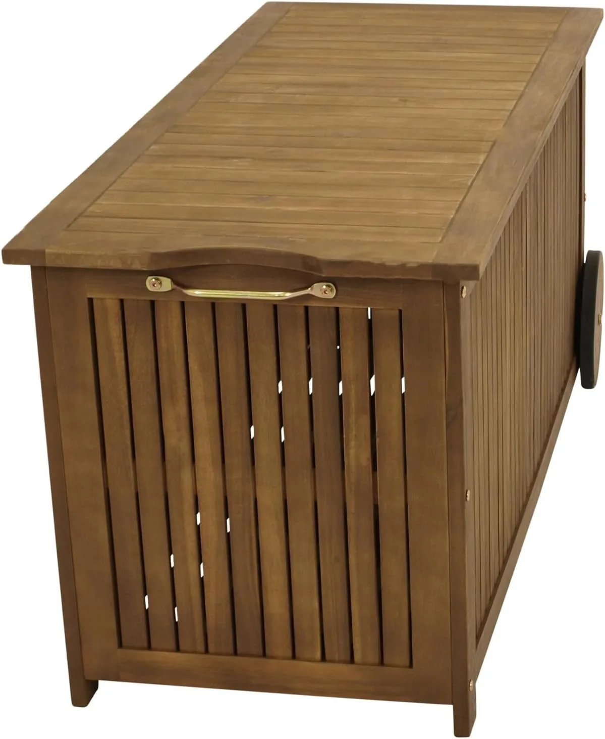 DEGAMO Kissenbox Auflagenbox NAVARRA mit Rollen, Akazienholz braun geölt, Outdoor, FSC®-zertifiziert — Ansicht 4