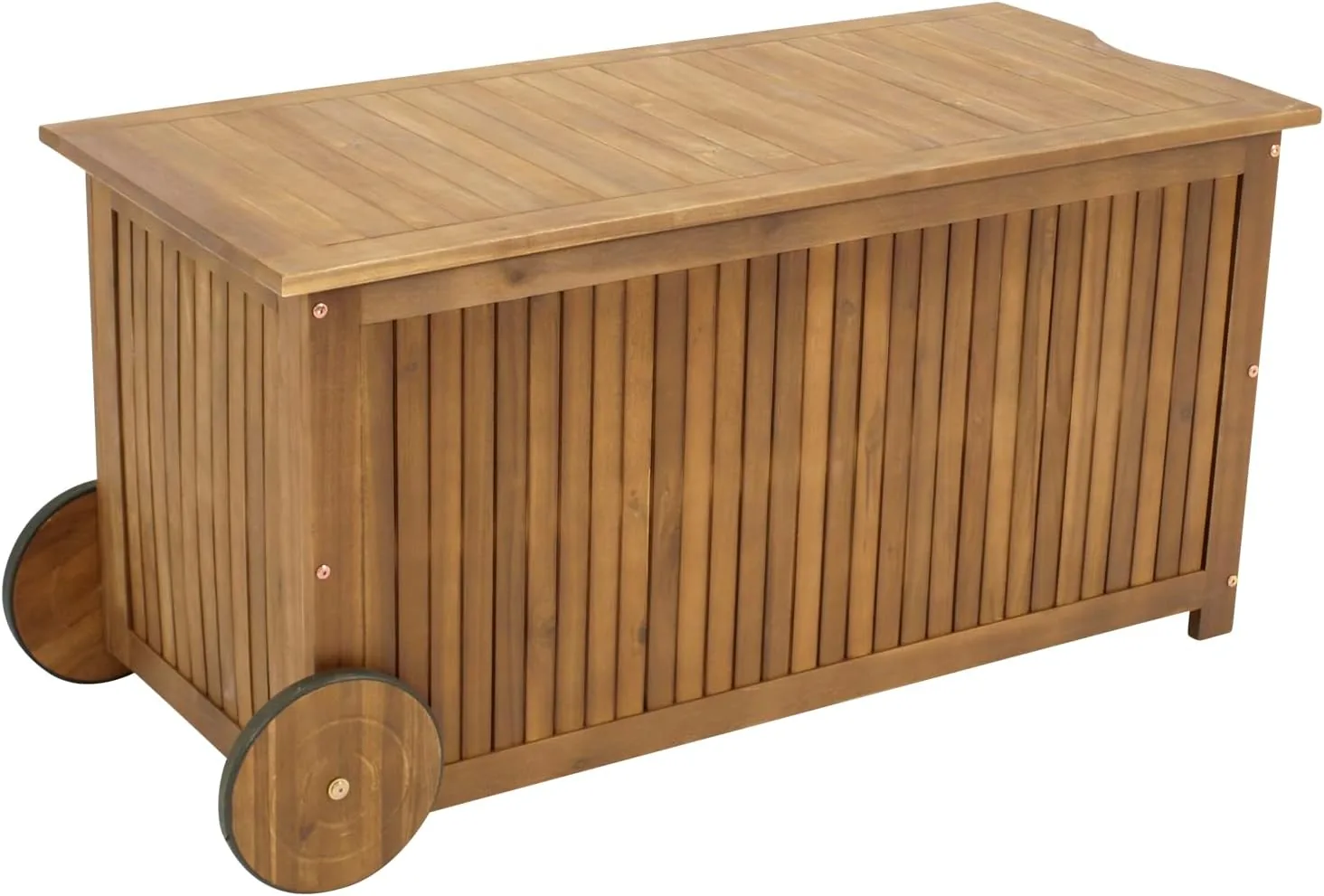 DEGAMO Kissenbox Auflagenbox NAVARRA mit Rollen, Akazienholz braun geölt, Outdoor, FSC®-zertifiziert — Ansicht 5