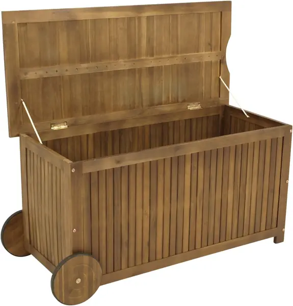 Kissenbox Auflagenbox NAVARRA mit Rollen, Akazienholz…