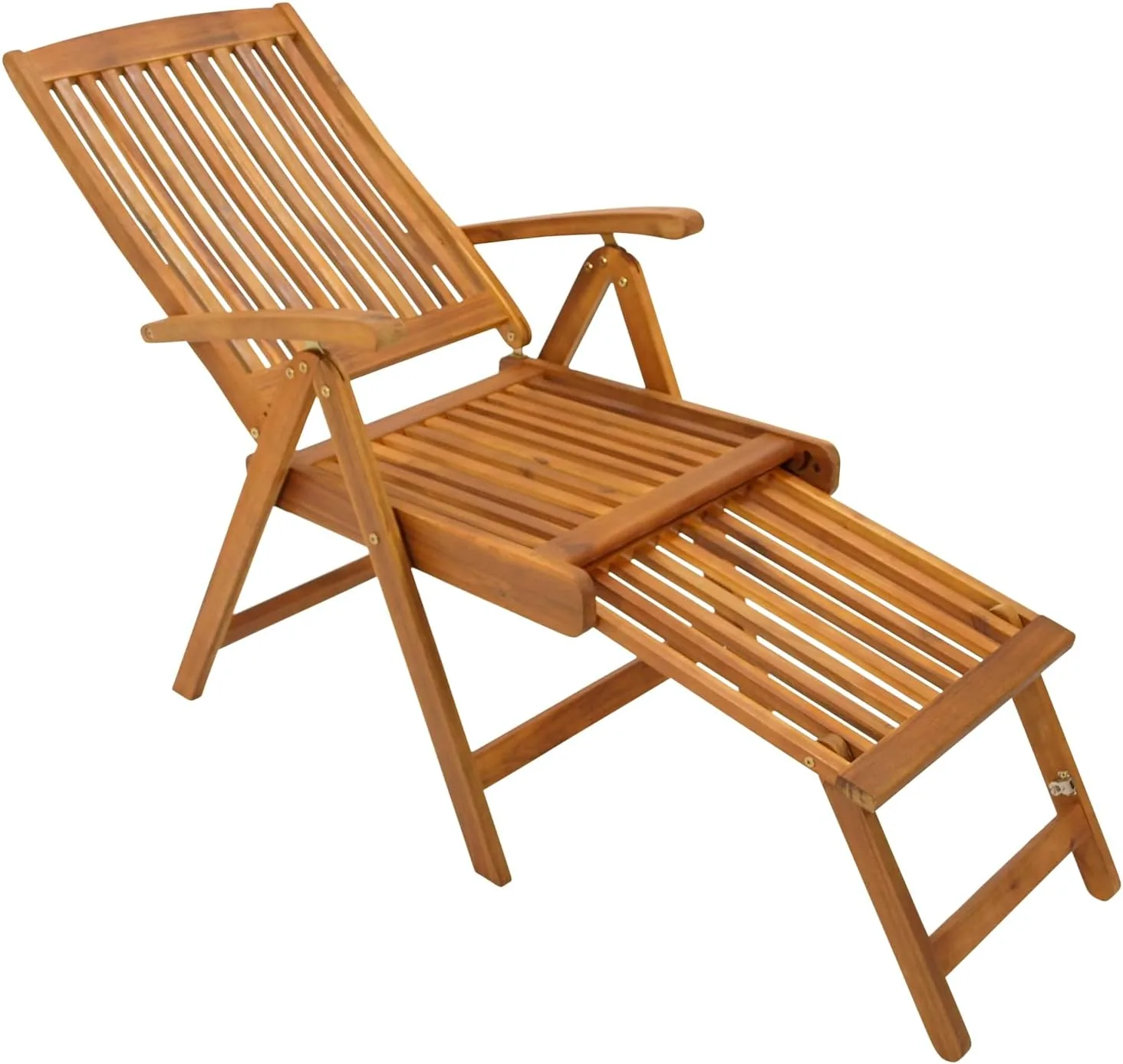 DEGAMO Klappessel Relaxsessel Maracana mit ausziehbarem Fußteil, klappbar, verstellbar und ausziehbar Akazienholz braun geölt, Outdoor — Ansicht 4