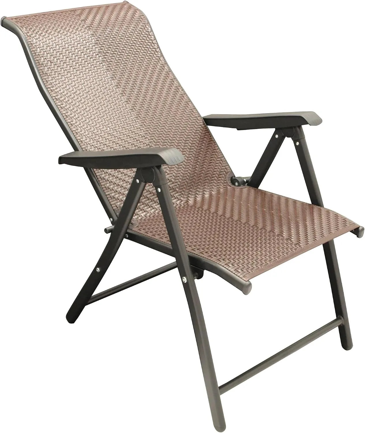 DEGAMO Klappsessel Gartensessel Antibes Hochlehner, Metall und Polyrattan braun, 7-Fach verstellbar, faltbar, Outdoor — Ansicht 3
