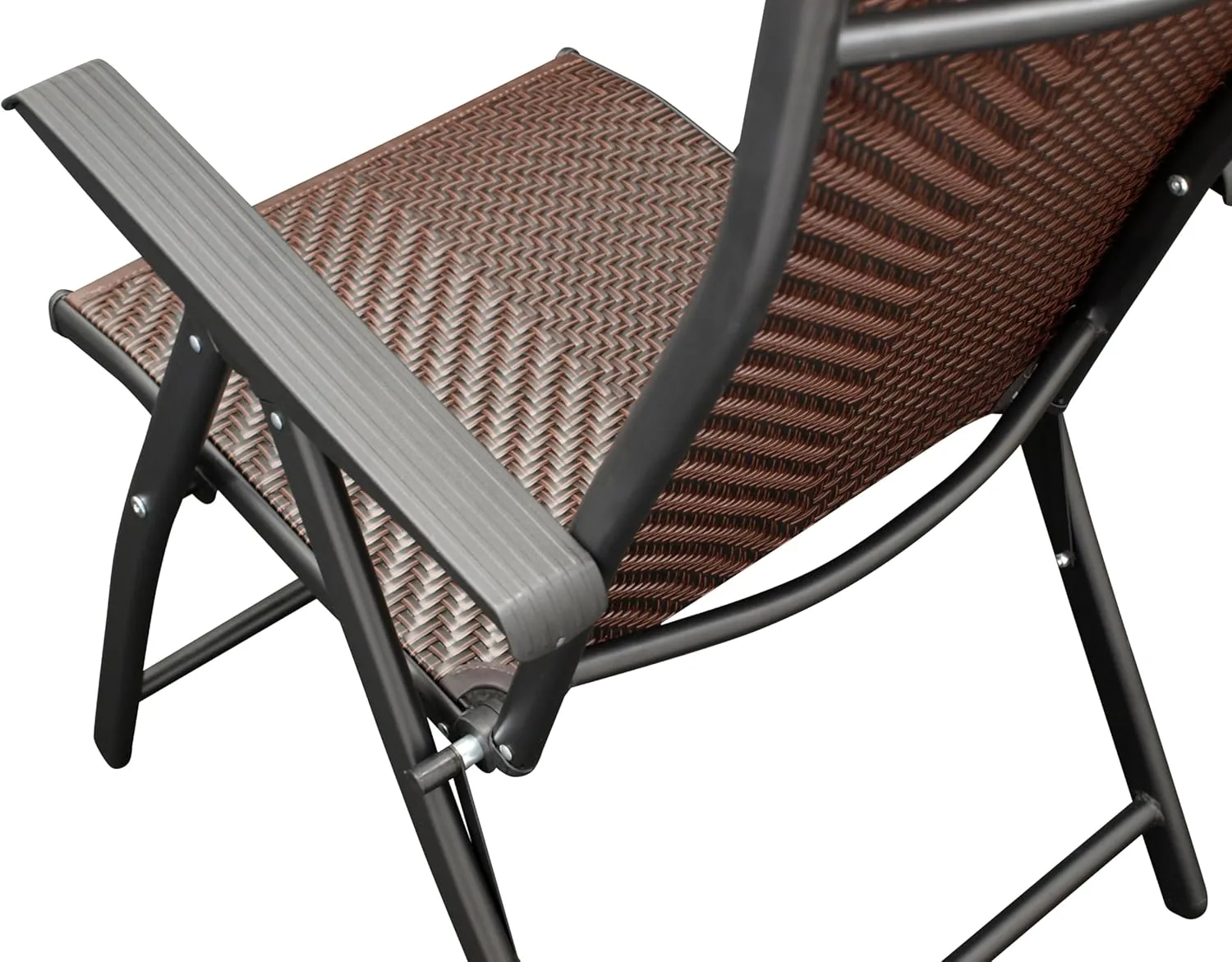 DEGAMO Klappsessel Gartensessel Antibes Hochlehner, Metall und Polyrattan braun, 7-Fach verstellbar, faltbar, Outdoor — Ansicht 4