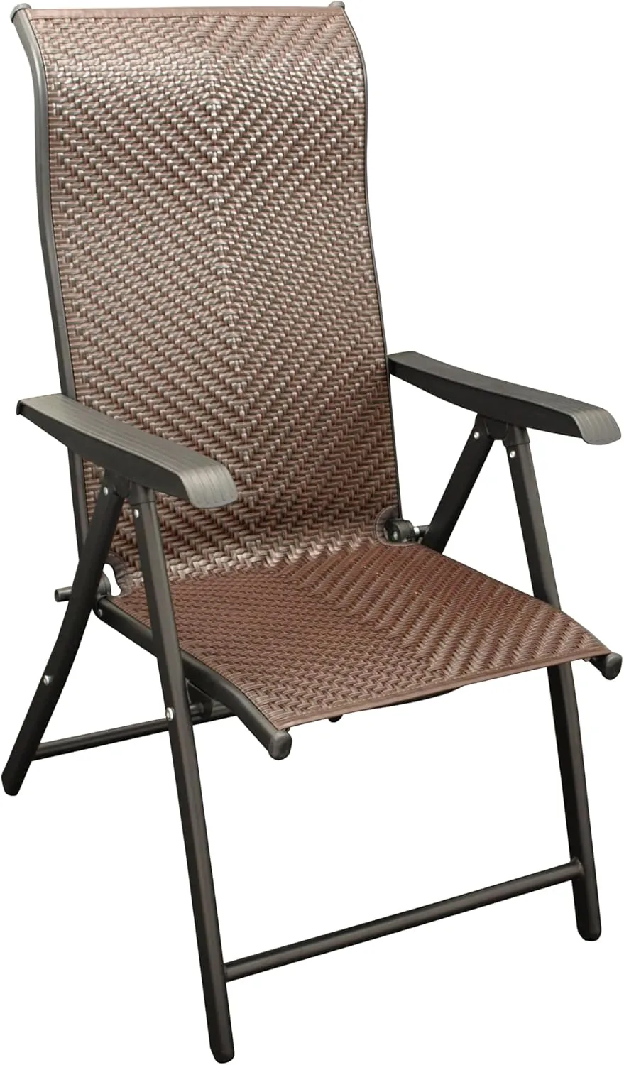 DEGAMO Klappsessel Gartensessel Antibes Hochlehner, Metall und Polyrattan braun, 7-Fach verstellbar, faltbar, Outdoor